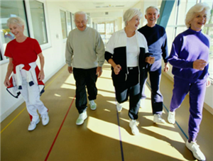 Seniors walking