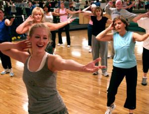 Adult Zumba class.